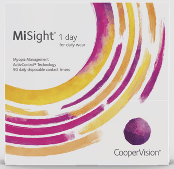 CooperVision MiSight 1 day daily disposable contact lenses (90 pack) box