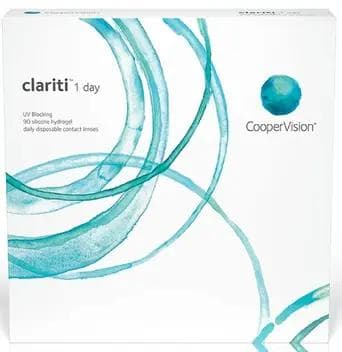 CooperVision clariti 1 day daily disposable contact lenses (90 pack) box