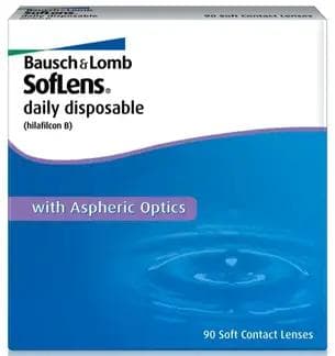 Bausch + Lomb SofLens daily disposable contact lenses (90 pack) box