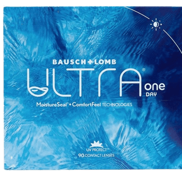 Bausch + Lomb ULTRA One Day daily disposable contact lenses (90 pack) box