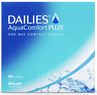 Alcon DAILIES AquaComfort Plus daily disposable contact lenses (90 pack) box