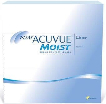 Acuvue 1-Day Moist daily disposable contact lenses (30 pack) box
